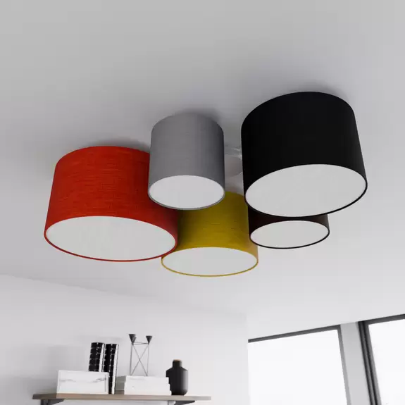 Lampenwelt Lindby Laurenz Deckenlampe, 5-fl. 93cm, rot-gelb VIP-Rabatte