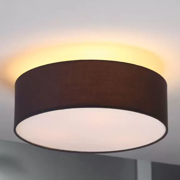 Lampenwelt Lindby Deckenleuchte Sebatin, Ø 40 cm, grau, Stoff, E27 Tiefpreis