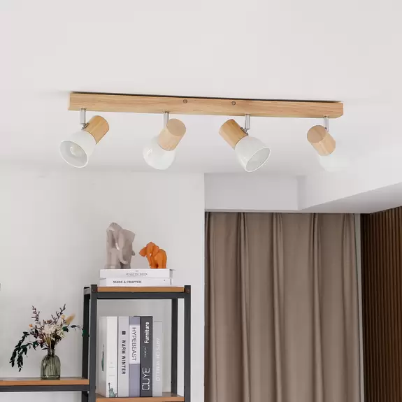 Lampenwelt Holz-Deckenlampe Thorin, vierflammig Letzte 3 Tage