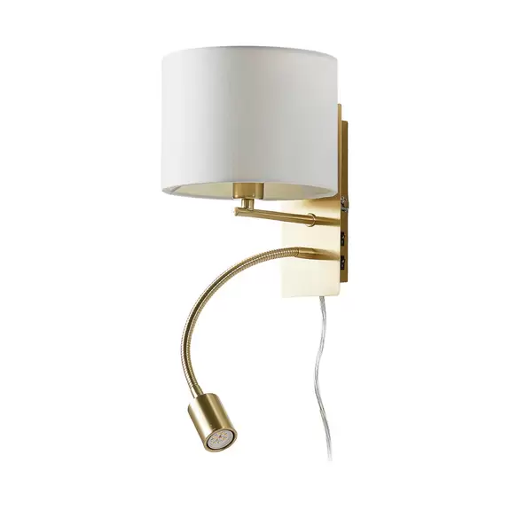 Lampenwelt Lindby Wandlampe Florens, messing, LED-Leselampe, 23,5 cm 50% Rabatt mit kostenlosem Versand