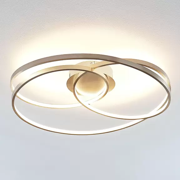 Lampenwelt Lindby Joline LED-Deckenleuchte, nickel satiniert Clearance-Verkauf