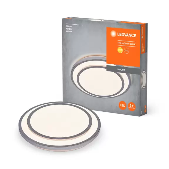 Lampenwelt Ledvance Orbis Berlin LED-Deckenlampe silber 49cm zollfrei