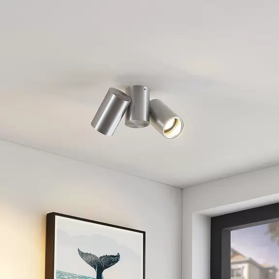 Lampenwelt Deckenlampe Gesina, zweiflammig, alu Günstiger Verkauf