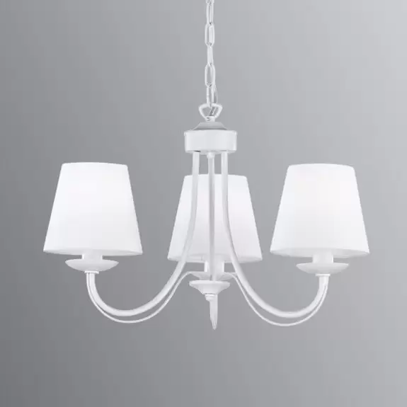 Lampenwelt Kronleuchter Cortez, weiß, 3-flammig Fabrik Onlineshop
