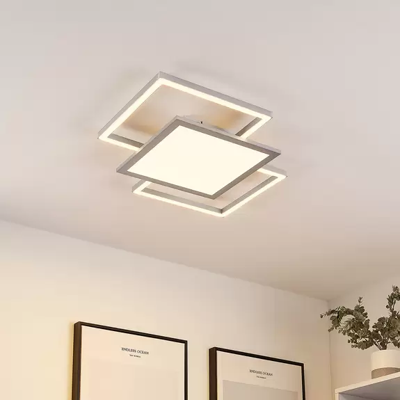 Lampenwelt Lucande Ciaran LED-Deckenlampe, quadratisch Fabrikpreis