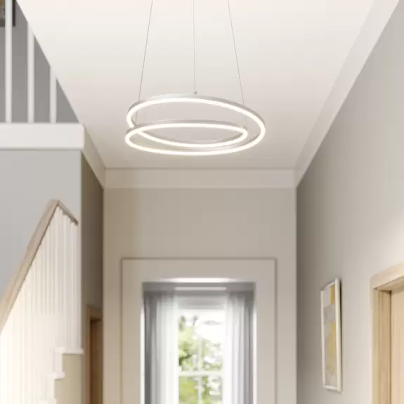 Lampenwelt Lindby Davian LED-Hängeleuchte, dimmbar, nickel Online