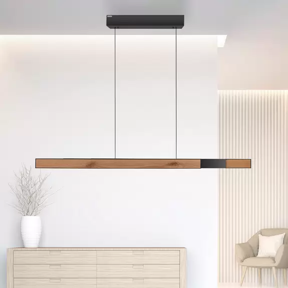 Lampenwelt PURE LED-Hängeleuchte Moto-Rise, holzfarben, Aluminium, CCT Meist gekauft