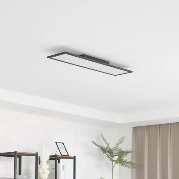 Lampenwelt Lindby LED-Panel Enhife, schwarz, 80x20 cm Kostenloser Versand