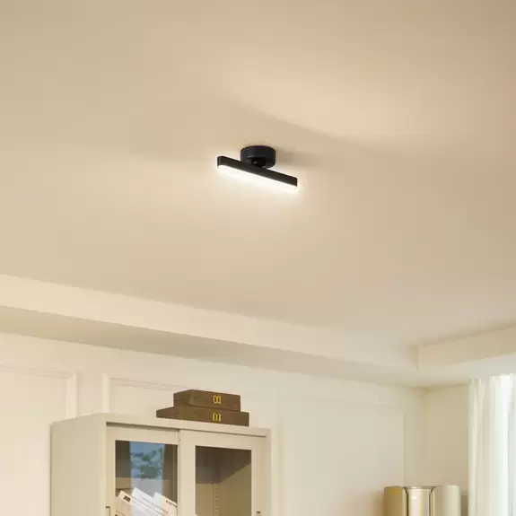 Lampenwelt Lindby LED-Deckenleuchte Eldrin, 1-flammig, schwarz, Eisen Neuheiten