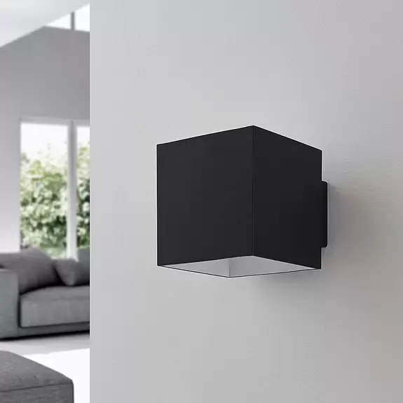 Lampenwelt Arcchio Wandleuchte Zuzana, eckig, schwarz, G9, 10 cm breit Räumungsverkauf