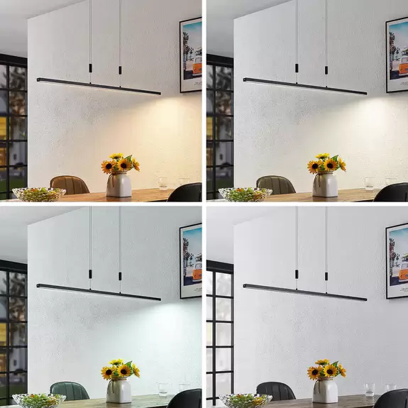 Lampenwelt Lindby LED-Hängelampe Arneja, schwarz, CCT, höhenverstellbar VIP-Rabatte