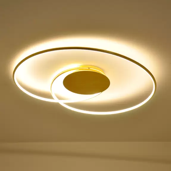 Lampenwelt Lindby LED-Deckenlampe Joline, goldfarben, 74 cm, Metall Kostenlose Rückgabe
