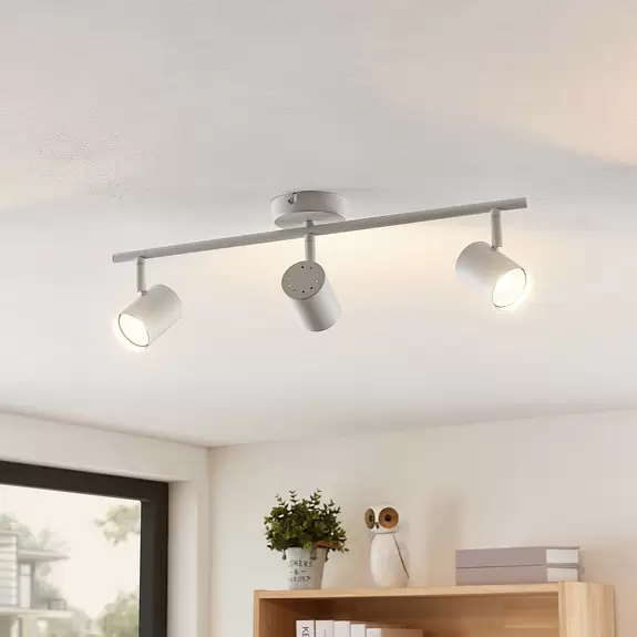 Lampenwelt Lindby Deckenleuchte Jorell, weiß matt, 3-flammig, Stahl Sonderangebot der Fabrik