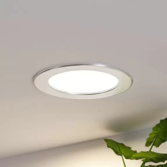 Lampenwelt Prios LED-Einbaulampe Cadance, silber, 17 cm, 3er, dimmbar Blitzverkäufe
