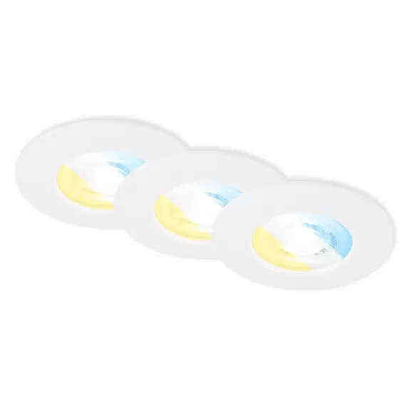 Lampenwelt LED-Einbauspot 7605 IP44 3er-Set CTS weiß Großer Ausverkauf