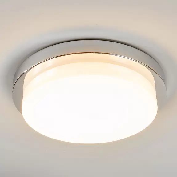 Lampenwelt Chromglänzende LED-Deckenleuchte Cordula, IP44 Neuheiten