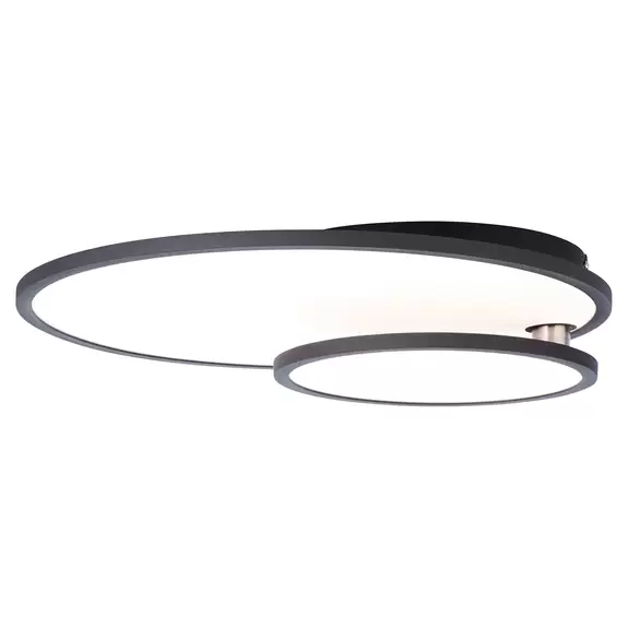 Lampenwelt LED-Deckenlampe Bility, rund, Rahmen schwarz VIP-Rabatte
