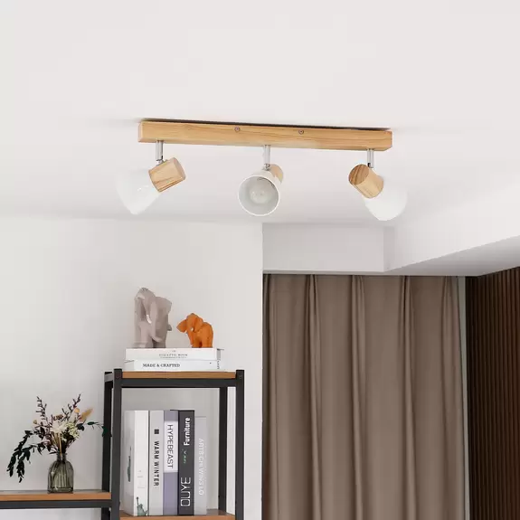 Lampenwelt Holz-Deckenlampe Thorin, dreiflammig Zeitbegrenzte Promotion
