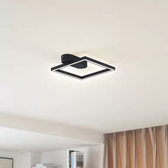 Lampenwelt Lindby LED-Deckenleuchte Yulla, schwarz Riesige Rabatte