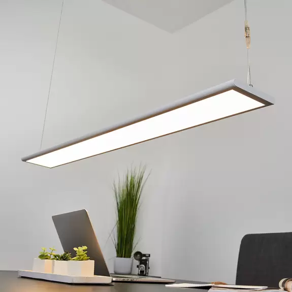 Lampenwelt Arcchio LED-Büro-Hängeleuchte Samu, up/down, dimmbar, Alu 2025