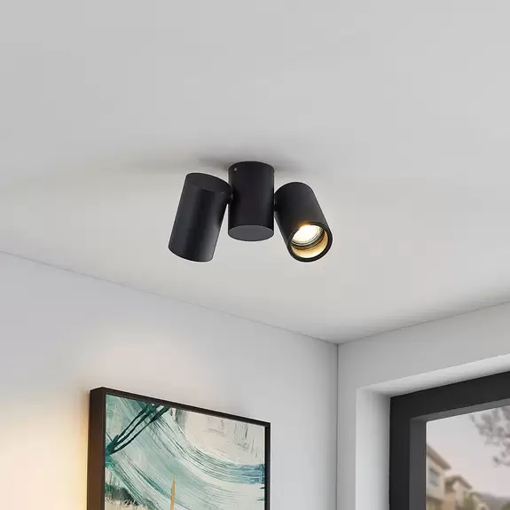 Lampenwelt Deckenlampe Gesina, zweiflammig, schwarz Auslauf