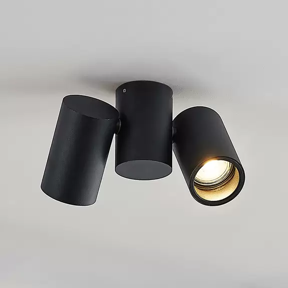 Lampenwelt Deckenlampe Gesina, zweiflammig, schwarz Auslauf