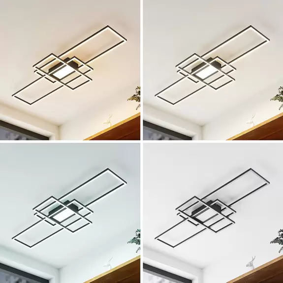 Lampenwelt Lindby Caitlin LED-Deckenleuchte, anthrazit Fabrikverkauf