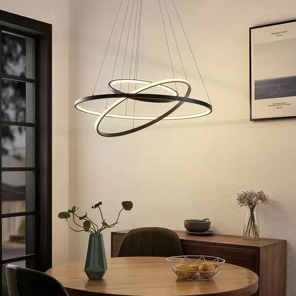 Lampenwelt Lucande Filippa LED-Pendelleuchte mit 3 Ringen Fabrikpreis