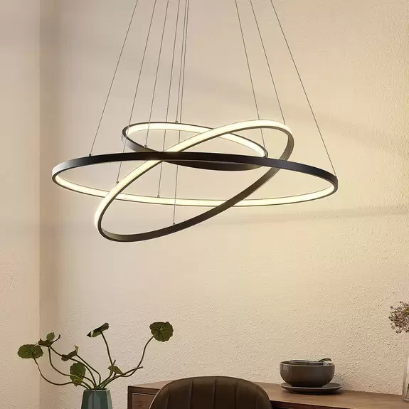 Lampenwelt Lucande Filippa LED-Pendelleuchte mit 3 Ringen Fabrikpreis