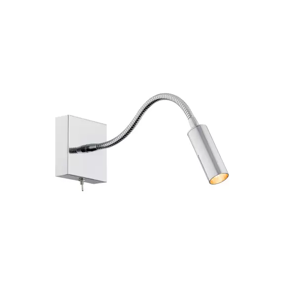Lampenwelt Wandleuchte Ojos, chromfarben, Stahl, flexibler Arm Exklusivangebot