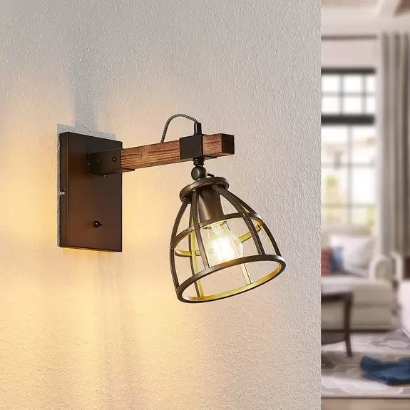 Lampenwelt Lindby Tanina Wandleuchte mit Käfigschirm Osterangebot