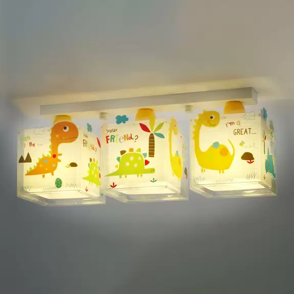Lampenwelt Kinder-Deckenleuchte Dinos, dreiflammig Neueste Mode