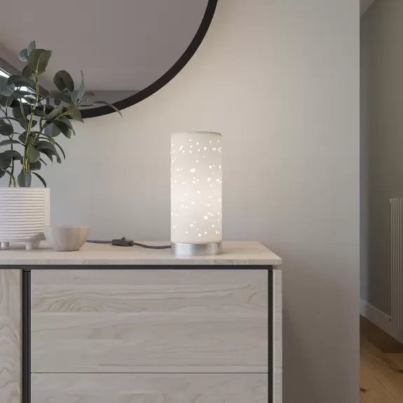 Lampenwelt Lindby Smart Tischleuchte Alwine in Zylinderform Letzte 3 Tage