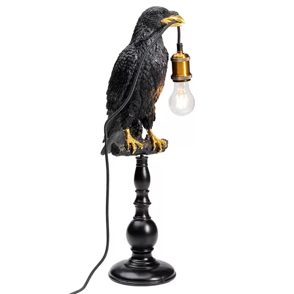 Lampenwelt KARE Animal Sitting Crow Tischleuchte in Schwarz Bis zu 50% Rabatt