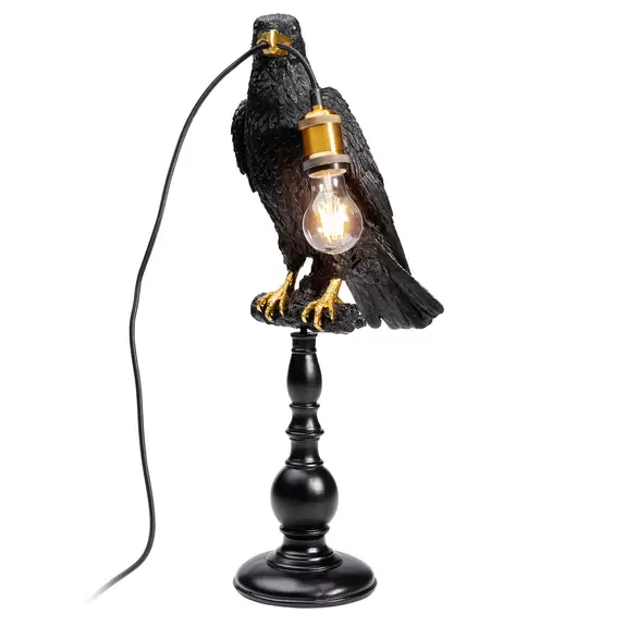 Lampenwelt KARE Animal Sitting Crow Tischleuchte in Schwarz Bis zu 50% Rabatt