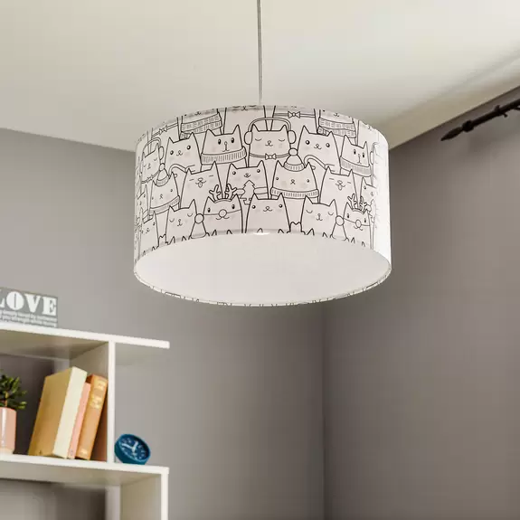 Lampenwelt Mit Katzenmotiv bedruckte Hängeleuchte Cats Black Friday Preise