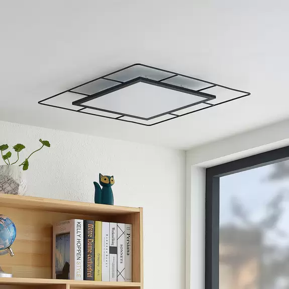 Lampenwelt Lindby Khai LED-Deckenleuchte, Stepdim, 60 x 60 cm Outlet