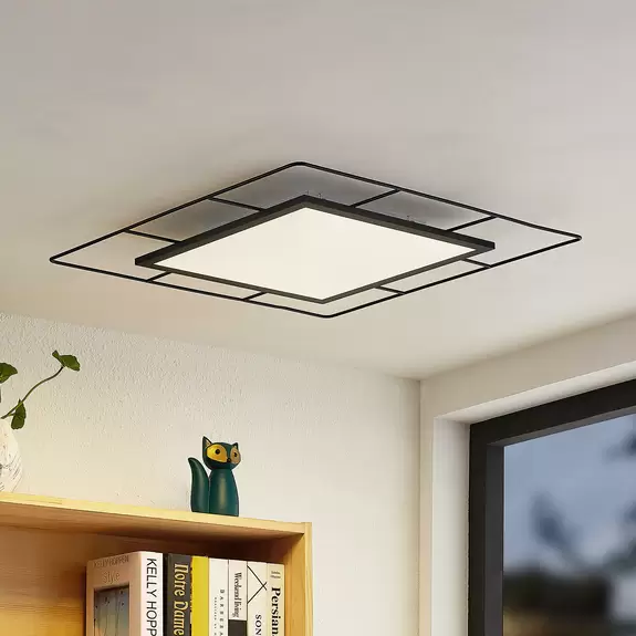 Lampenwelt Lindby Khai LED-Deckenleuchte, Stepdim, 60 x 60 cm Outlet