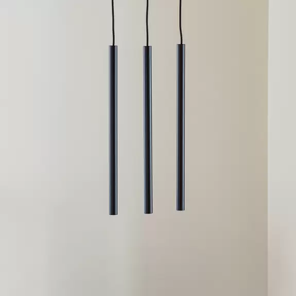 Lampenwelt Hängeleuchte Thin, schwarz, dreiflammig, linear Schlussverkauf