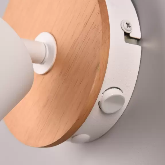 Lampenwelt Wandstrahler Aruni aus Holz, einflammig, weiß Günstig kaufen