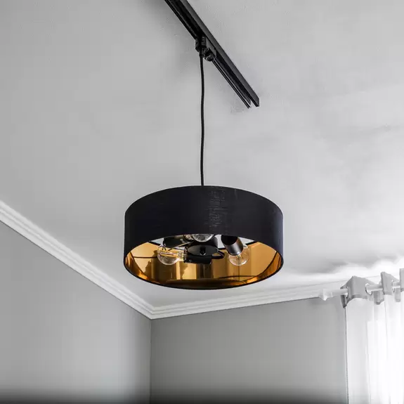 Lampenwelt Arcchio Heleni Hängelampe Schiene schwarzgold 40cm Saisonschlussverkauf