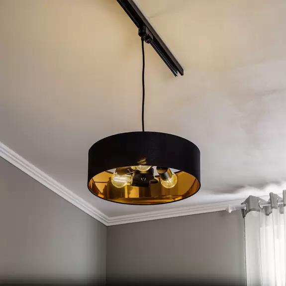 Lampenwelt Arcchio Heleni Hängelampe Schiene schwarzgold 40cm Saisonschlussverkauf