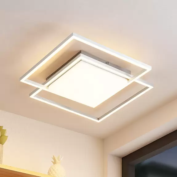 Lampenwelt Lindby Zayd LED-Deckenleuchte, nickel Black Friday