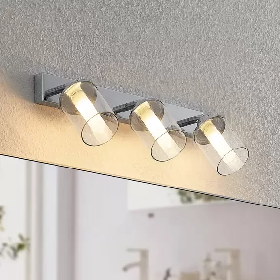 Lampenwelt Lindby Vinza Strahler mit Doppelschirm, chrom lang Tägliche Deals
