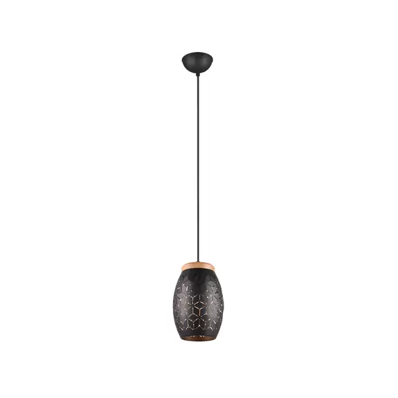 Lampenwelt Hängelampe Bidar, Ø 15 cm, schwarz-gold, Metall Wochenangebot