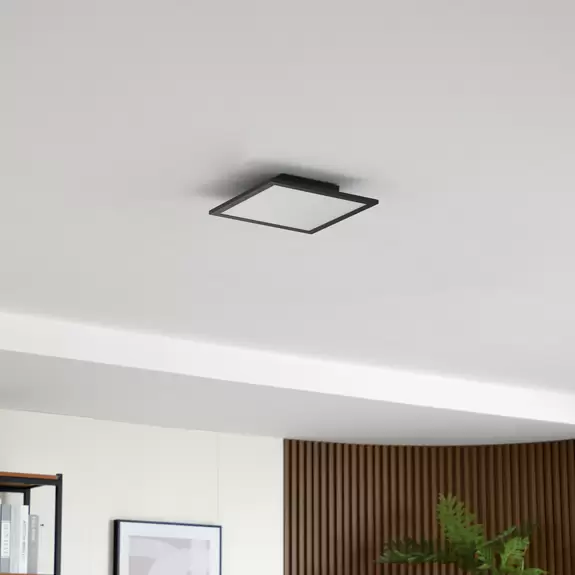 Lampenwelt Lindby LED-Panel Enhife, schwarz, 29,5 x 29,5 cm, Aluminium Letzter Tag