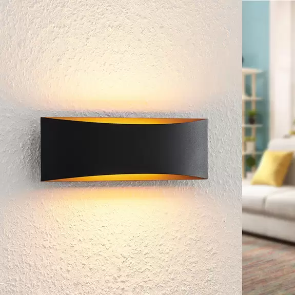 Lampenwelt Arcchio LED-Wandlampe Jelle, 27 cm, schwarz Nur für heute