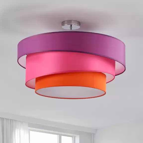 Lampenwelt Deckenleuchte Melia, violett und pink Begrenzt auf 3 Tage