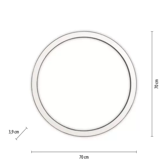 Lampenwelt PURE Lines LED-Deckenleuchte, rund Ø70cm anthrazit Speichern exportieren