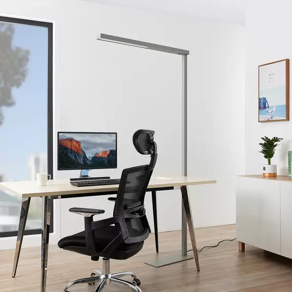 Lampenwelt LED-Büro-Stehleuchte Tamilo, silber Blitzverkäufe